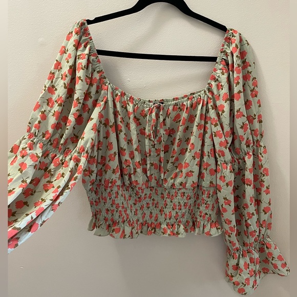 PLUS SIZE Milkmaid Floral Top - Fits US 18 - Picture 2 of 5